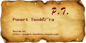 Ponert Teodóra névjegykártya